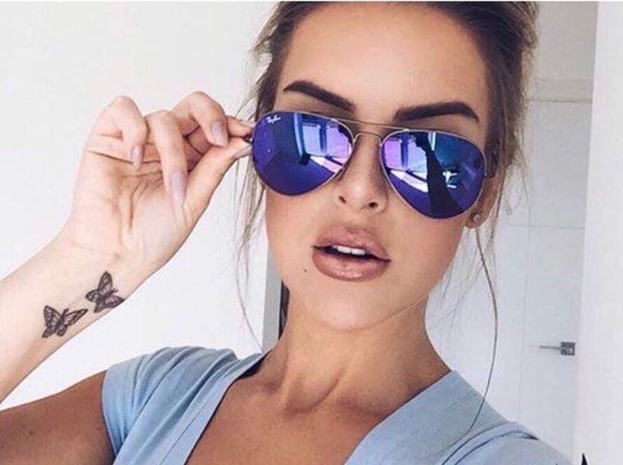 RayBan RB3025 Aviator Unisex Sunglasses with Violet Mirror Flash Lens