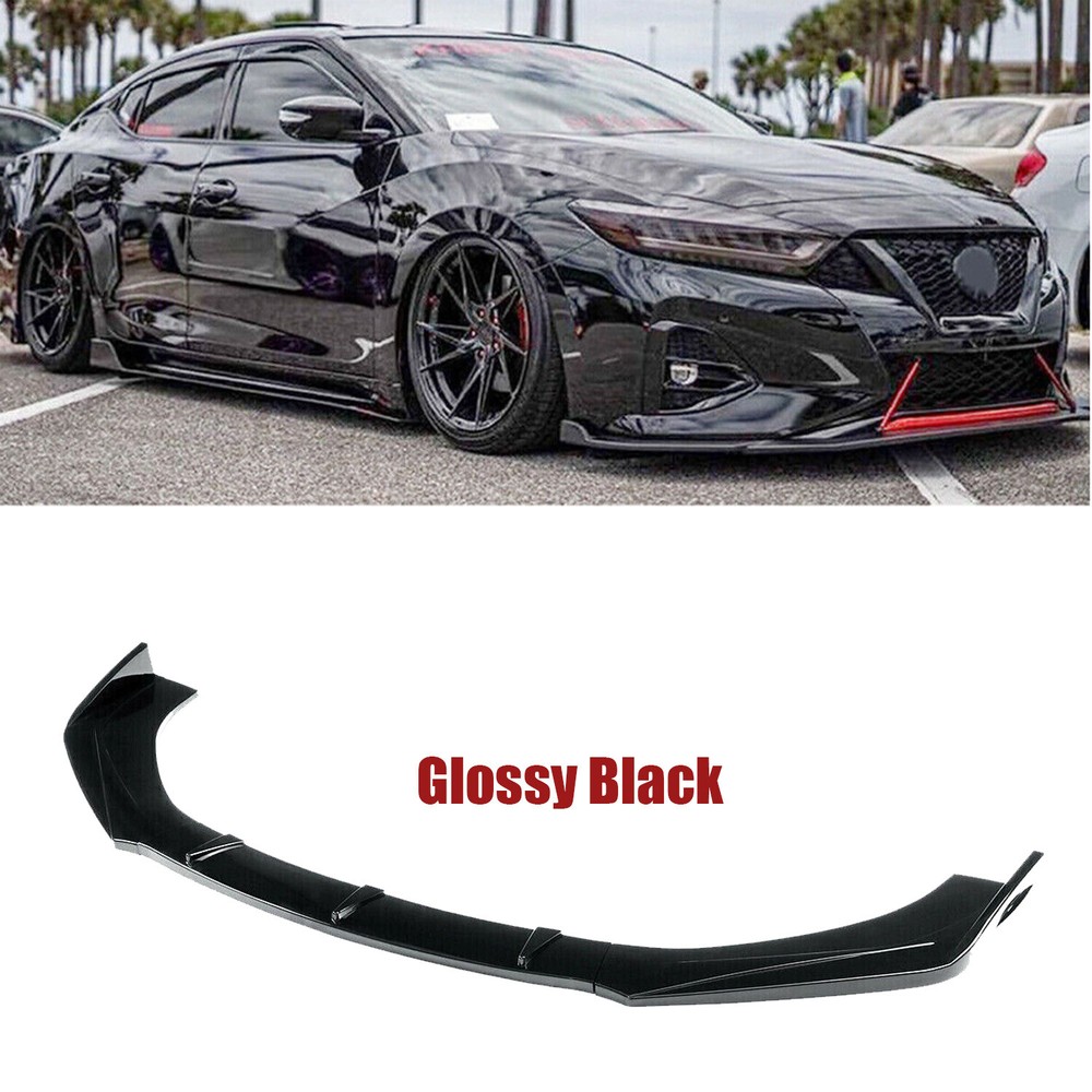 For Nissan Maxima Front Bumper Lip Spoiler Splitter Painted Glossy Black Finish