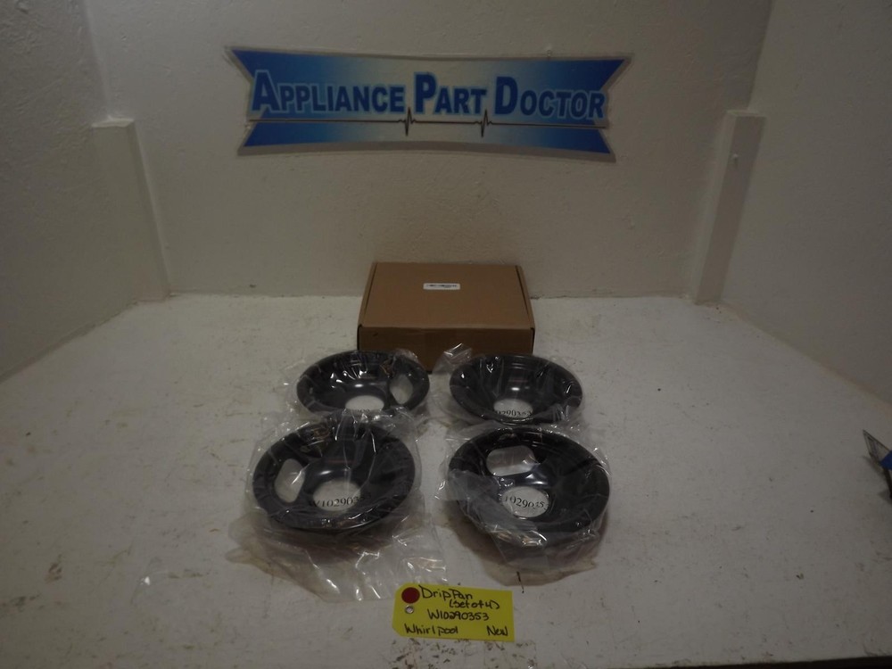 Whirlpool W10290353 Range Drip Pan Set of 4 Open Box