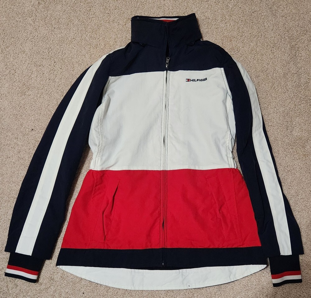 Tommy Hilfiger Womens XXS Windbreaker Jacket Lightweight Water-Resistant