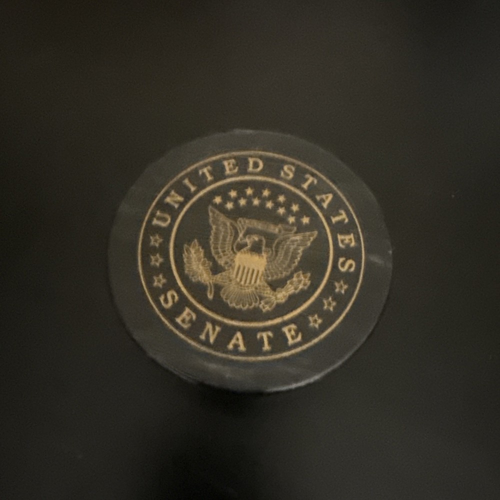 United State Senate Marble Stone Round Jewelry/Trinket Box, Desk Paperclip Box