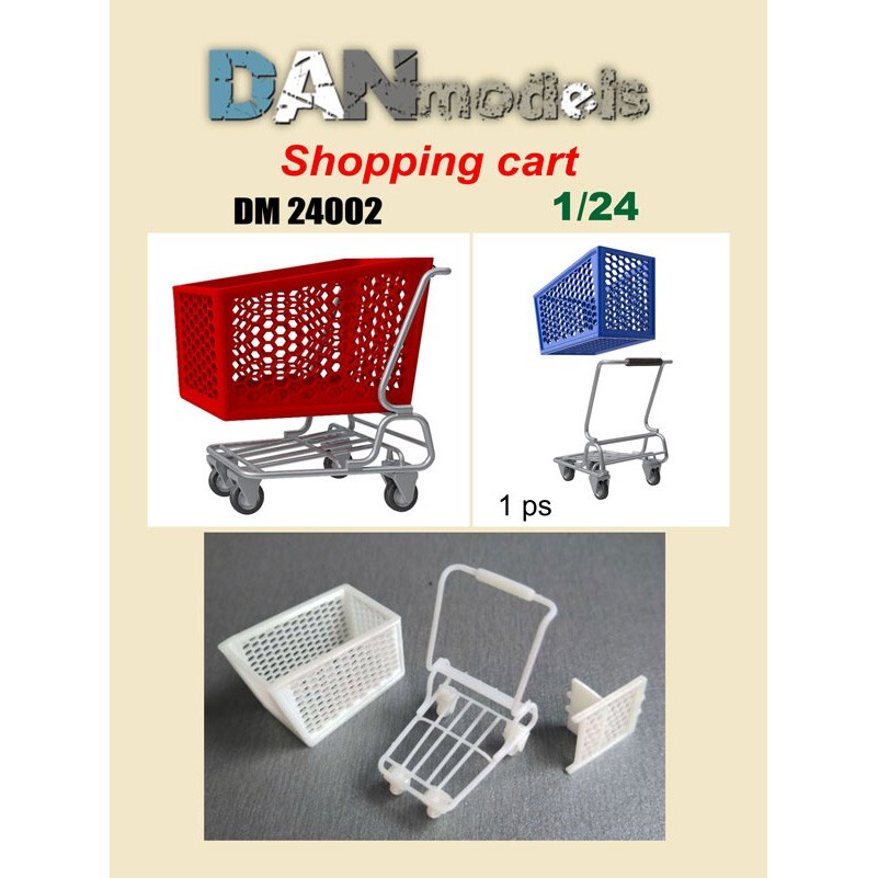 DAN Models 24002 Scale Kit 1:24 Accessories for Diorama. Shopping cart, 1 pcs