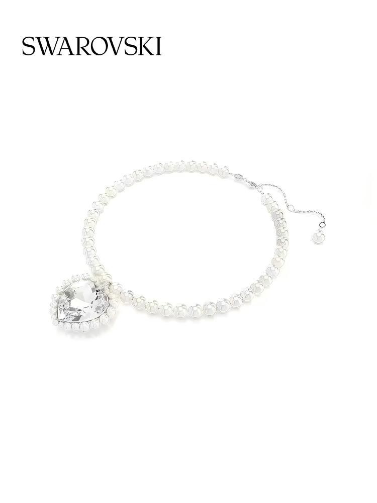 Swarovski Capsule Pearl love crystal necklace.NIB