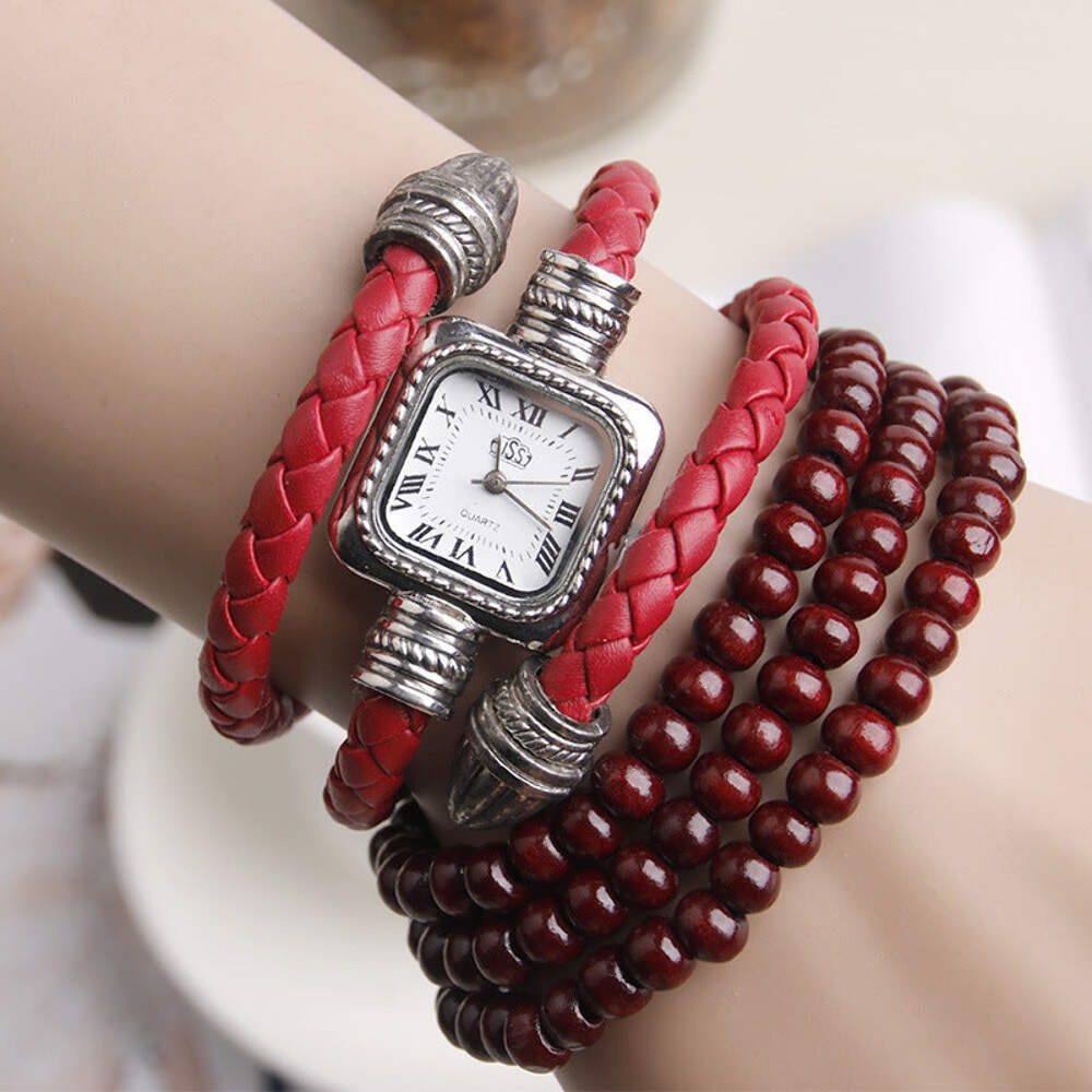 Alloy Buckle Leather Strap Snake Design Quartz Watch
