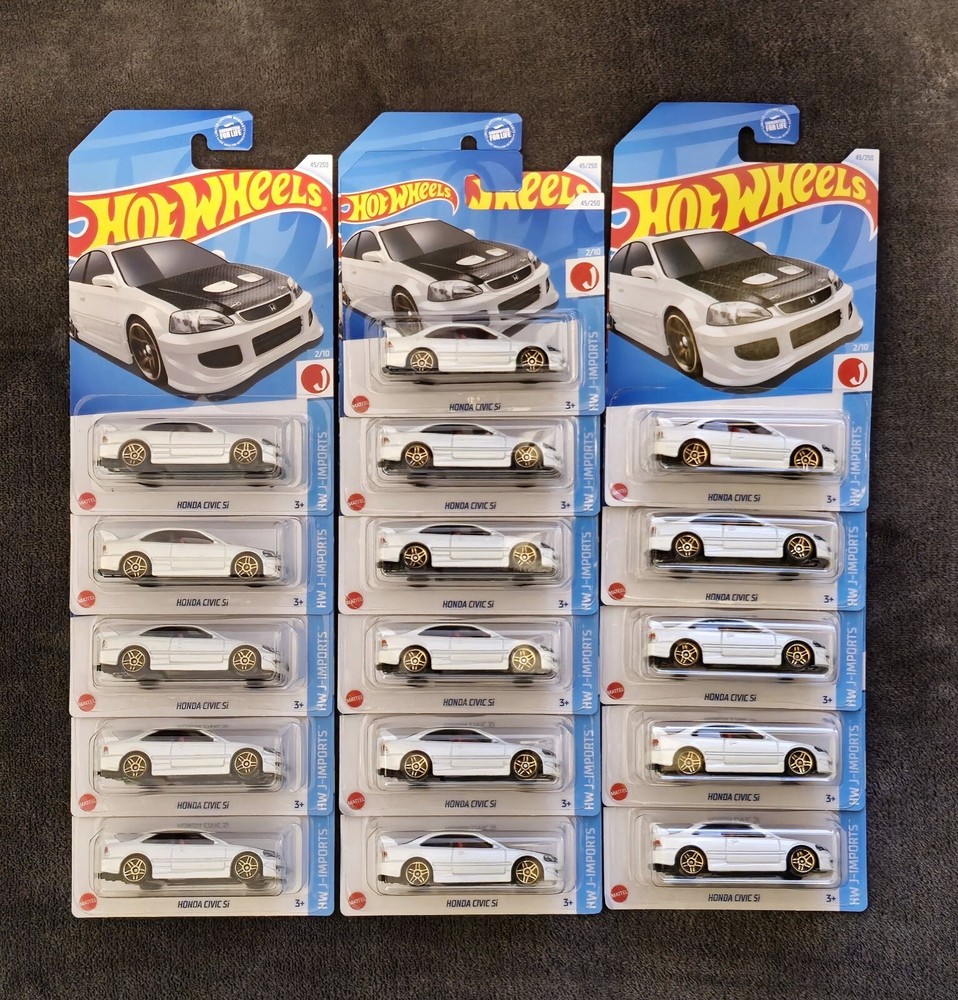 2024 Hot Wheels Honda Civic Si White Lot Of 16 **1 Short Card**