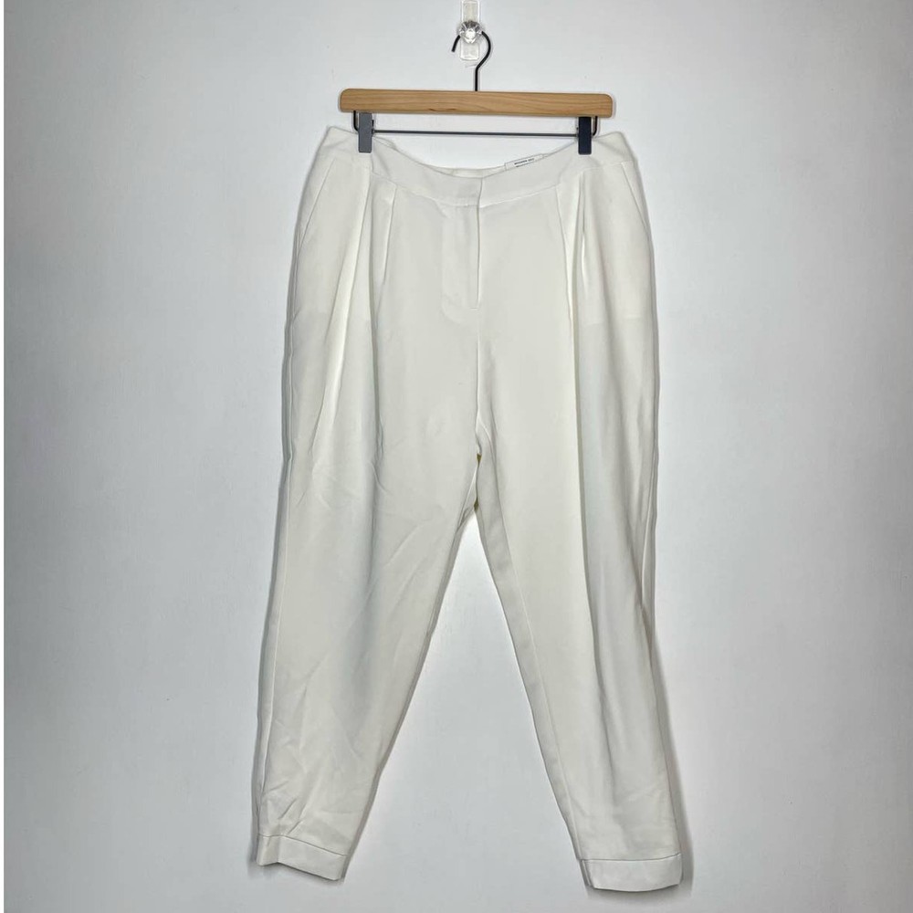 Alfani Womens White Ankle Jogger Pants Size 10 Business Casual Professional