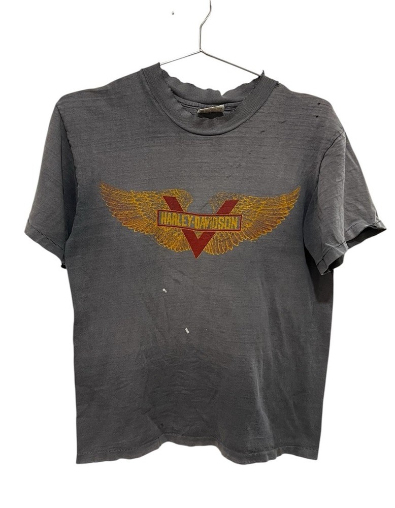 Vintage THRASHED Sun Faded Harley Davidson Motorcycles T-Shirt Santa Ana CA