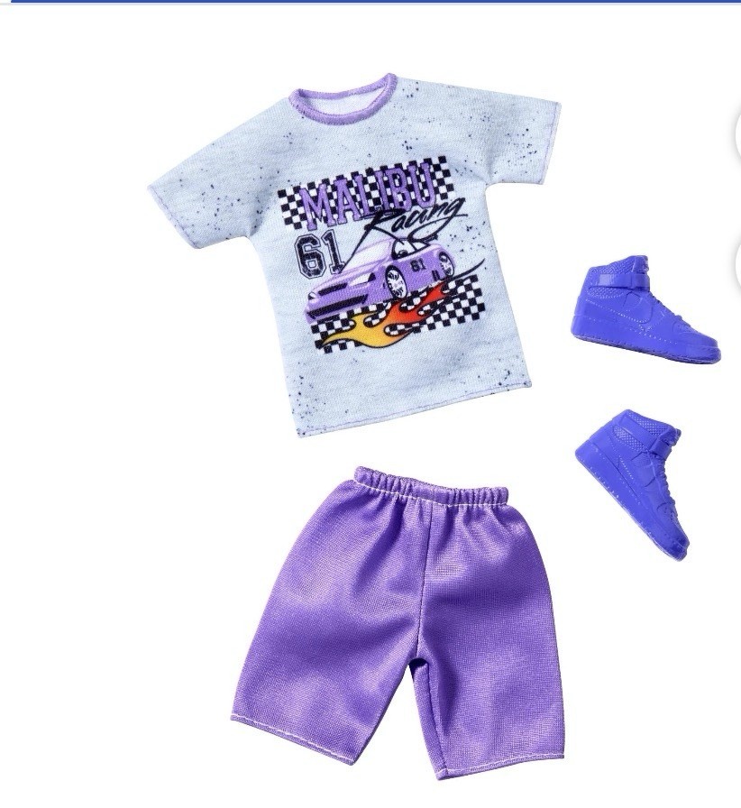 Ken Fashion Pack - Purple Print Shirt, Shorts and Shoes HYV13