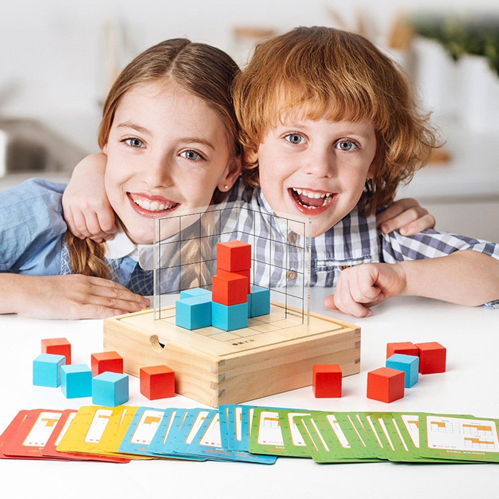 Educational Toy Wooden Building Blocks Set for Kids Ages 4-6 Years Preschool