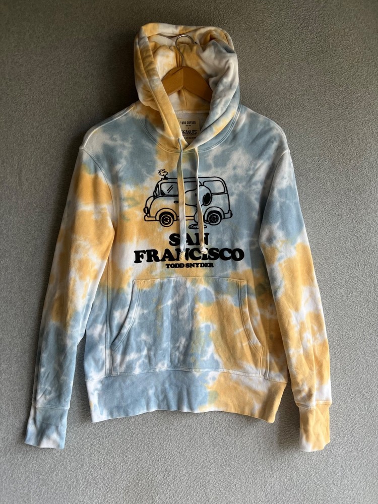 Todd Snyder Peanuts Hoodie Jacket Adult XS Tie Dye San Francisco