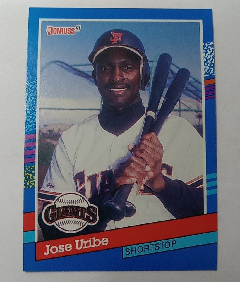 1991 Donruss Jose Uribe Error Card #375 Misspelled Name & Wrong DOB