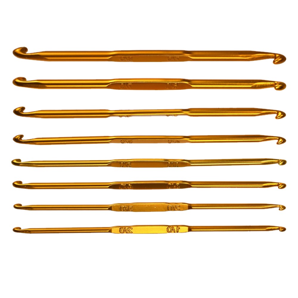 8-Piece Double-Headed Crochet Hook Set for Knitting and Crafting