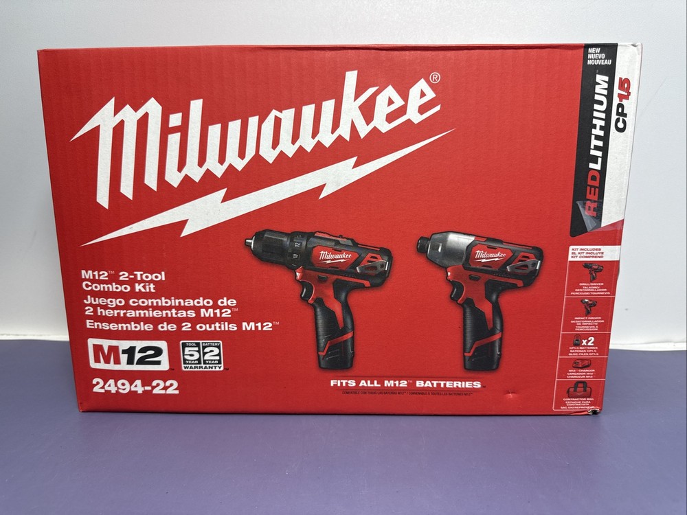 Milwaukee M12 Cordless Lithium-Ion 2-Tool Combo Kit 2494-22
