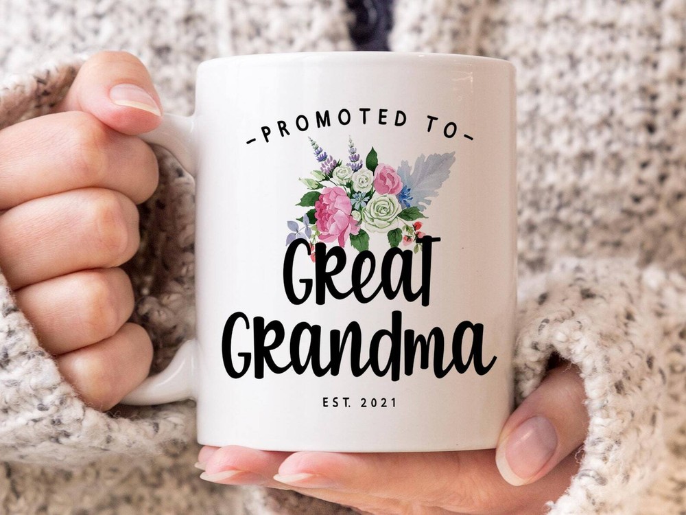 Promoted To Great Grandma Coffee Mug Pregnancy Announcement Coffee Mug Custom