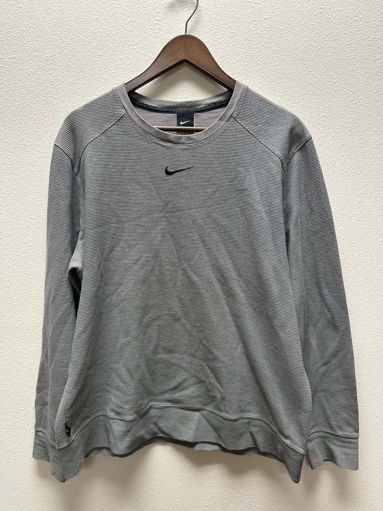 Nike x Kobe Bryant Mamba Men Large Center Swoosh Long Sleeve Waffle Thermal Gray