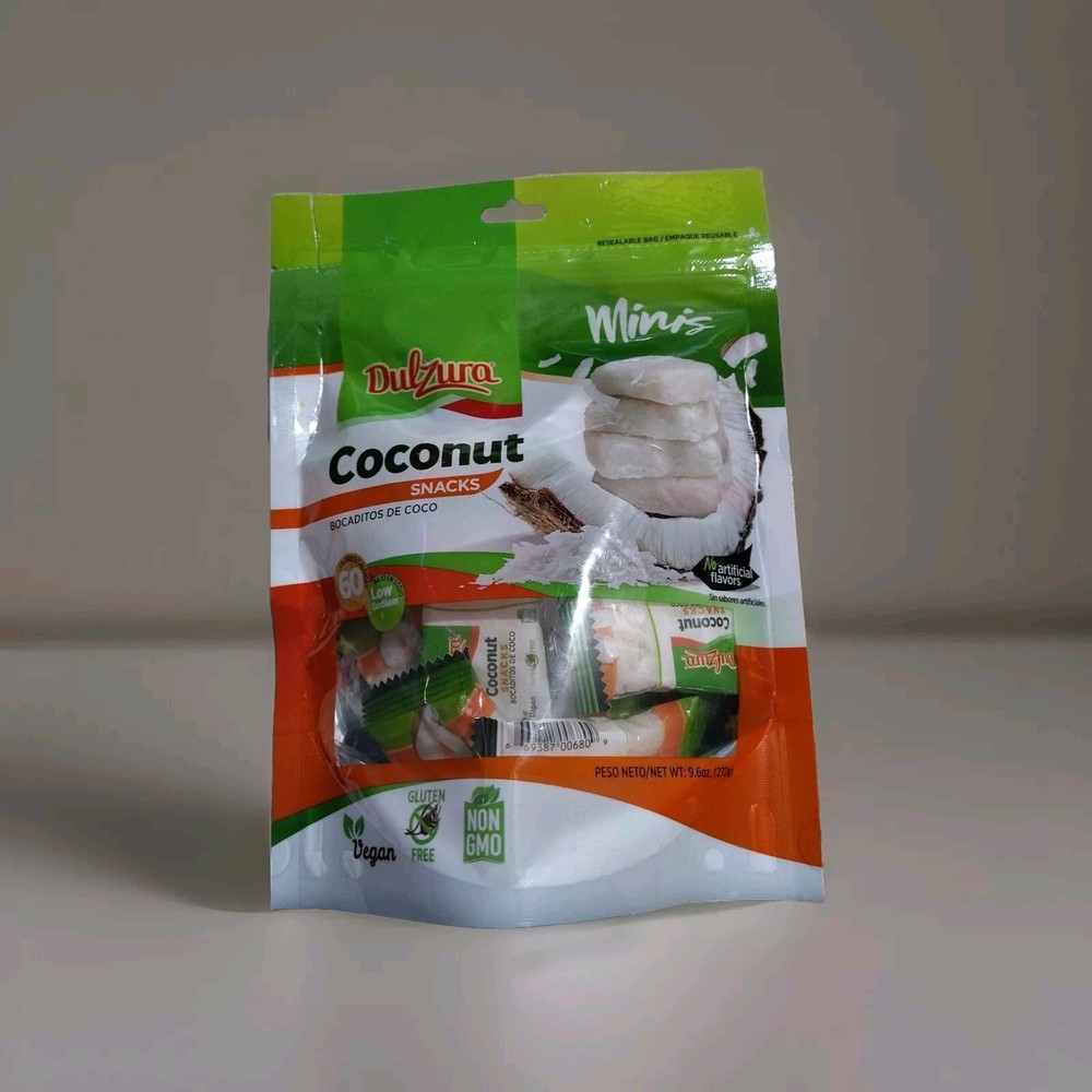 Dulzura Borincana VEGAN Coconut Snack Bars 9.6oz NON GMO GLUTEN FREE NEW!!