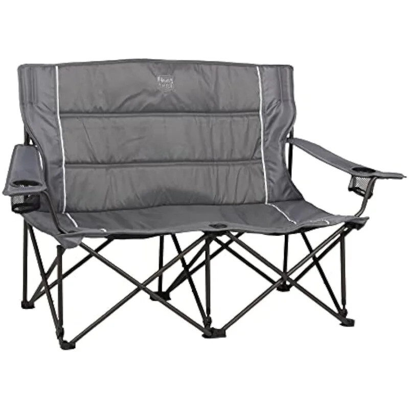 2 Person Folding Loveseat Comfortable Double Foldable Camping Chair Folding