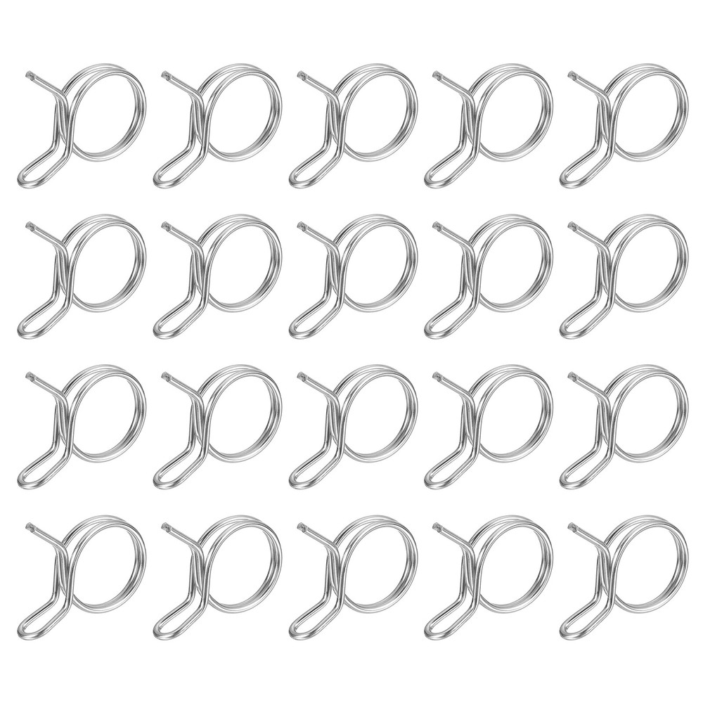 20Pcs 0.79-0.91 Inch Double Wire Spring Hose Clamp, Adjustable Spring Clips