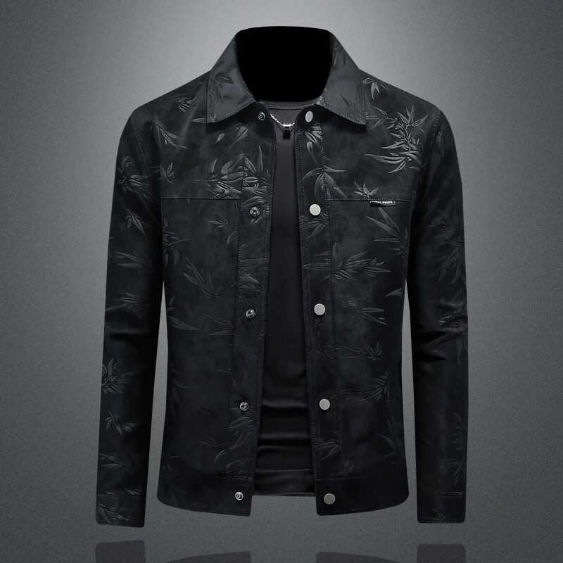Men's Trendy Slim Leather Jacket for Stylish Streetwear Look