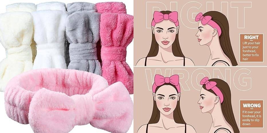 5 diademas de spa para lavarse la cara y maquillaje, nuevo