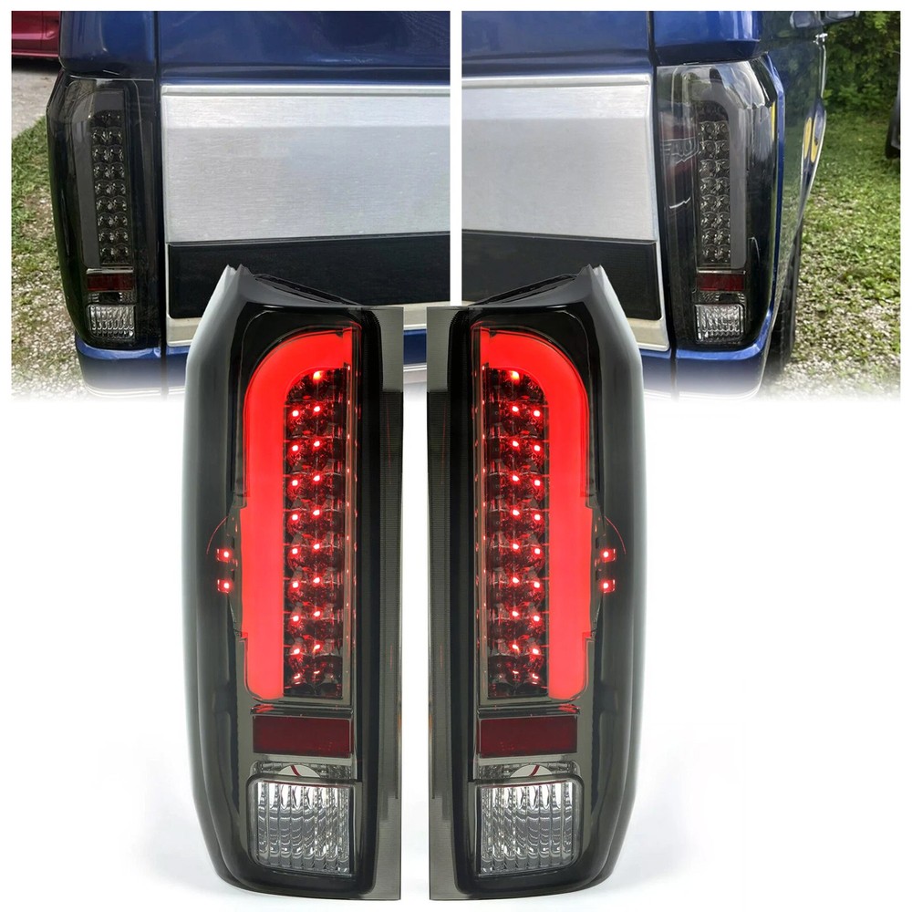 DOT For Ford F150 F250 F350 1990-1997 LED Black Smoke Tail lights Brake Lamps
