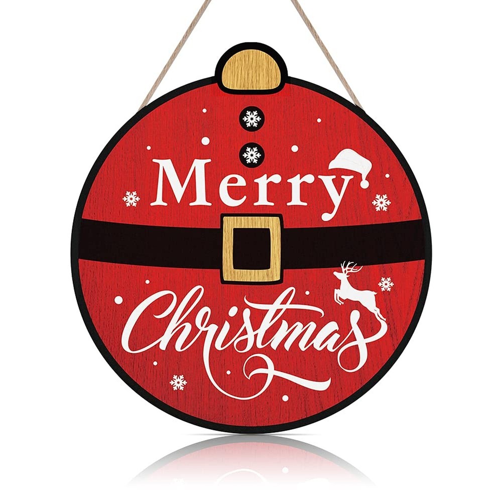 FWIEXA Christmas Door Hanger Decorations, Funny Santa Claus Merry Christmas D...