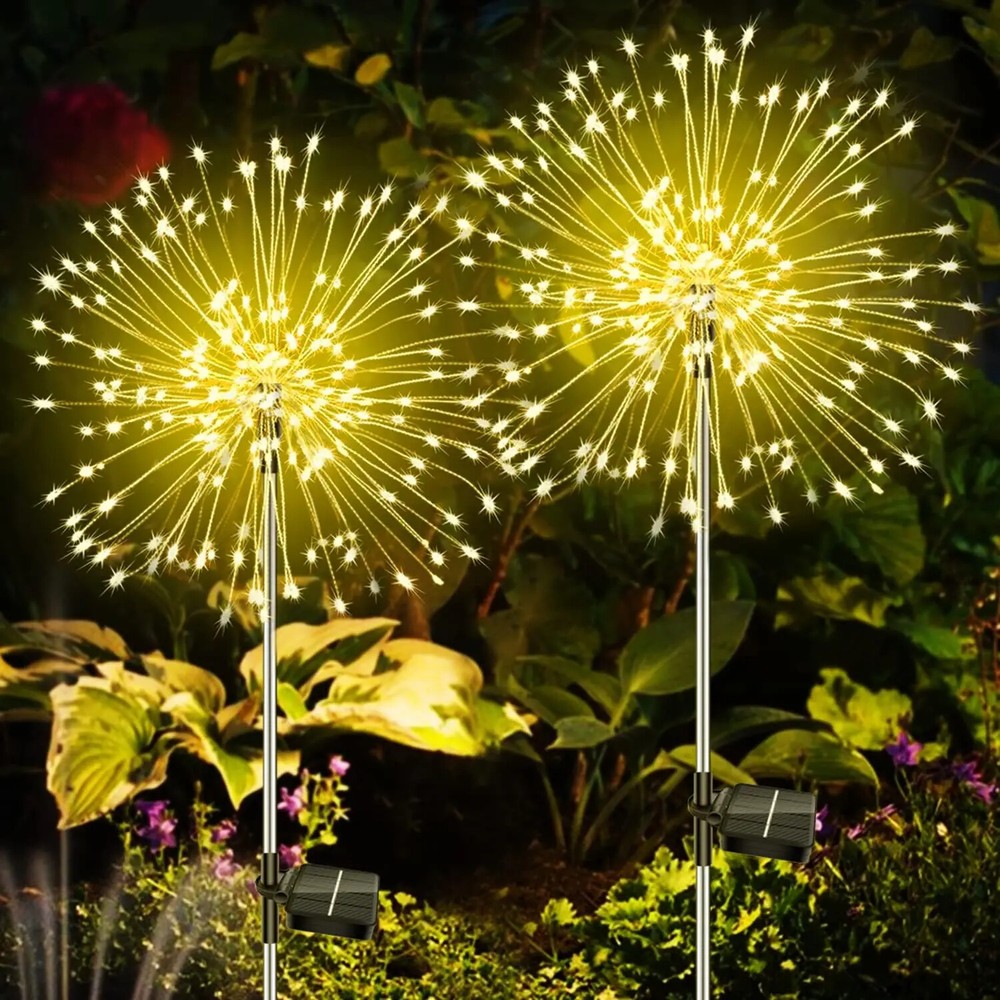 150LED Solar Fireworks Light Outdoor Waterproof Garden Yard Decor Lawn Lamp US