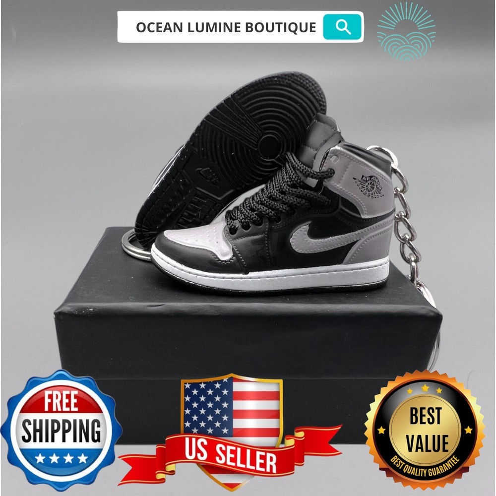 Air Jordan 3D Mini Sneaker Keychain, Basketball Sneaker Collectible, Box Options