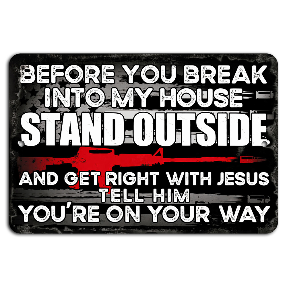 Get Right with Jesus No Trespassing Sign Wall Decor