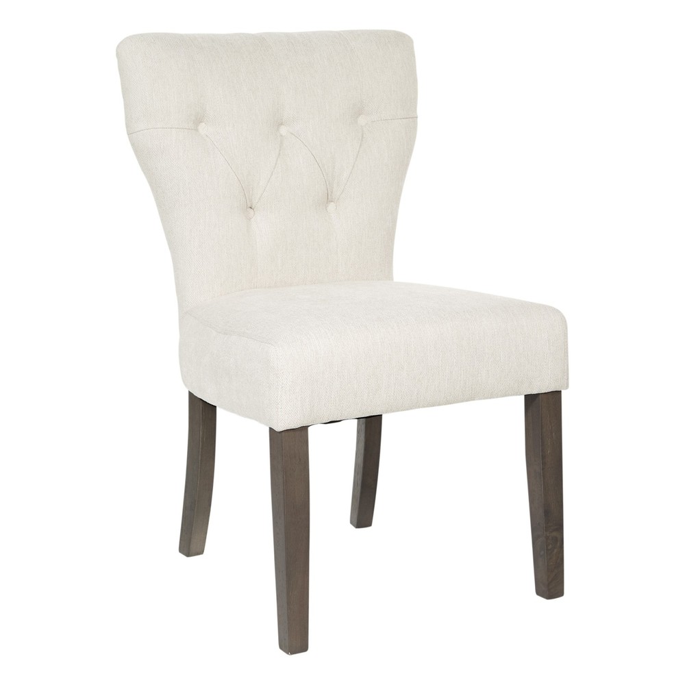 Andrew Dining Chair - Cream Upholstery with Grey Brushed Legs - Traditional Style