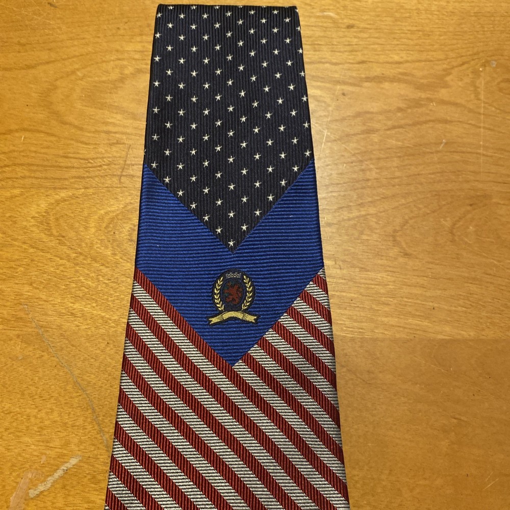 Vintage Tommy Hilfiger American Flag Tie Patriotic Made in USA