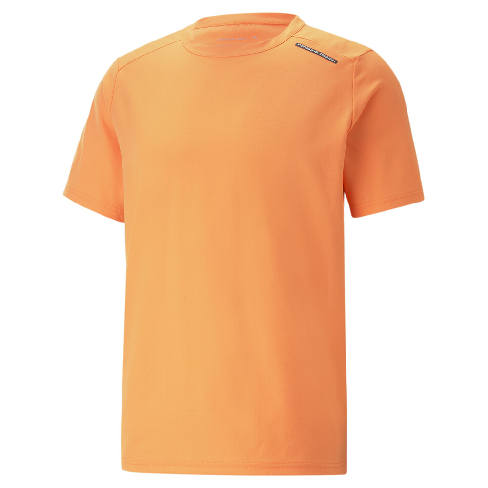 Puma Pd Active Logo Crew Neck Short Sleeve T-Shirt Mens Orange Casual Tops 53809