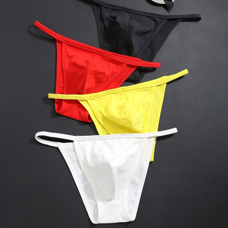 Plus Size Men Low Rise Briefs Lingerie Thongs Panties Tanga Bikini Underpants
