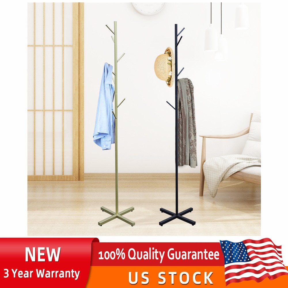 7-Hook Metal Coat Rack for Hats, Clothes & Umbrellas - Space-Saving Organizer