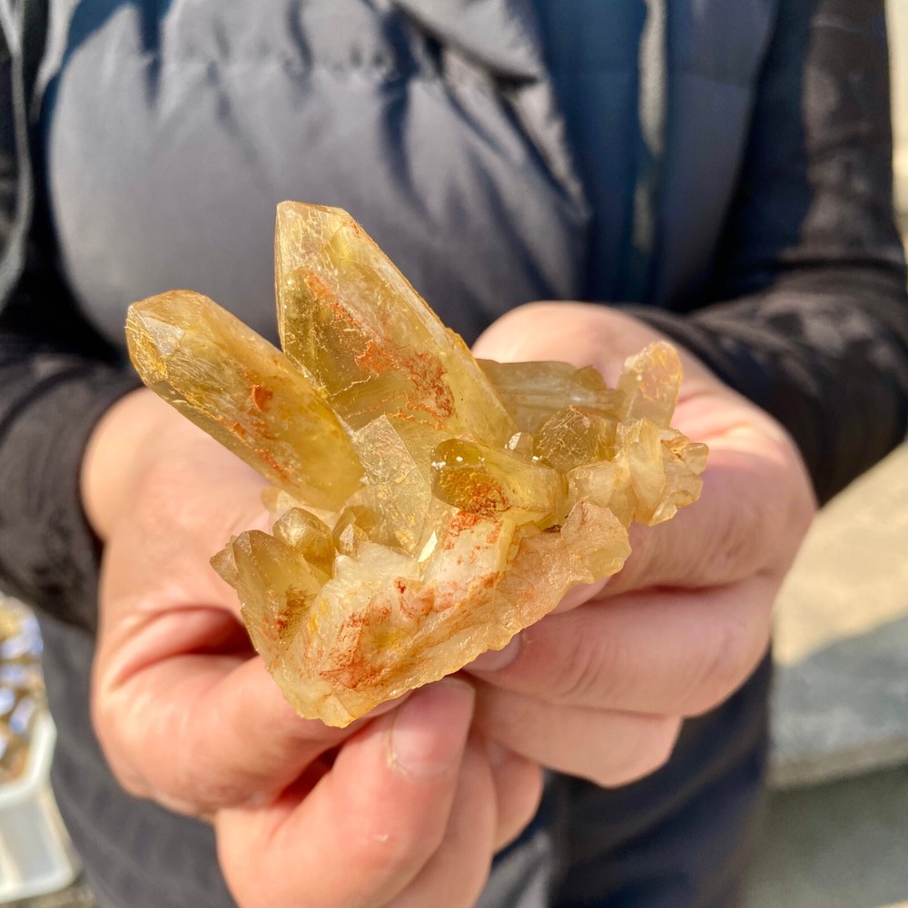 88G Natural Topaz Cluster with Quartz Crystal for Reiki Healing