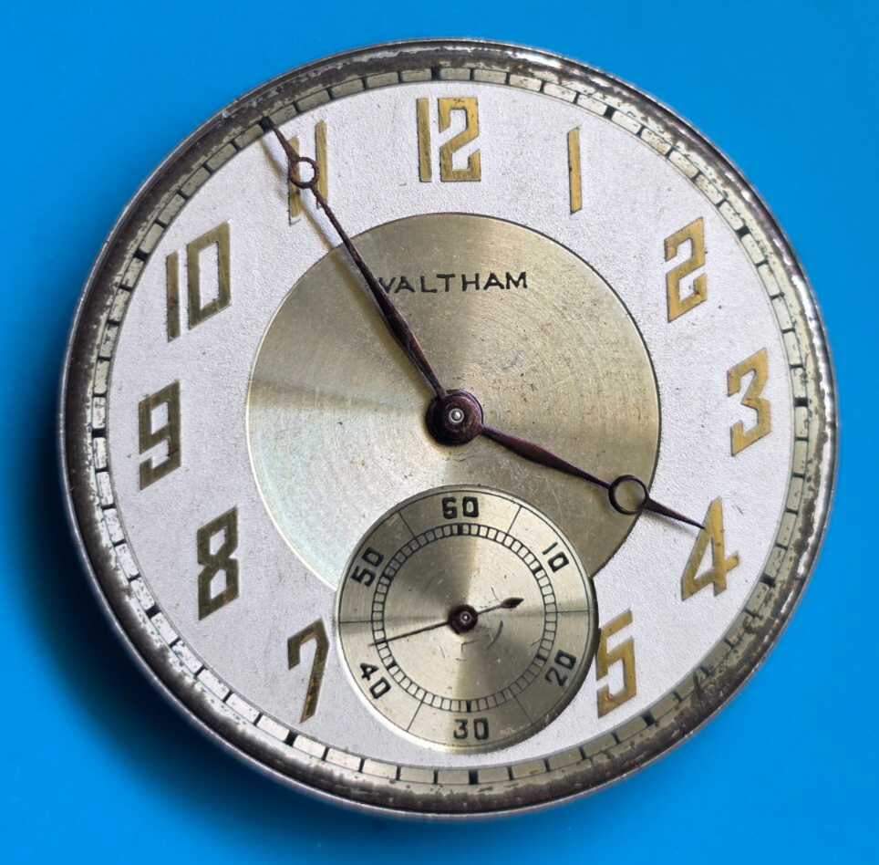 Vintage Waltham 17 Jewel 1235 Pocket Watch Movement 12 Size Keeps Time