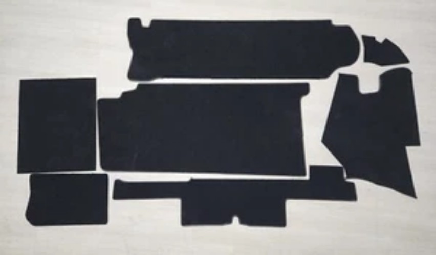 Mercedes R107 Trunk Boot Carpet kit 380SL 450SL 500LS 560SL - VELOUR BLACK