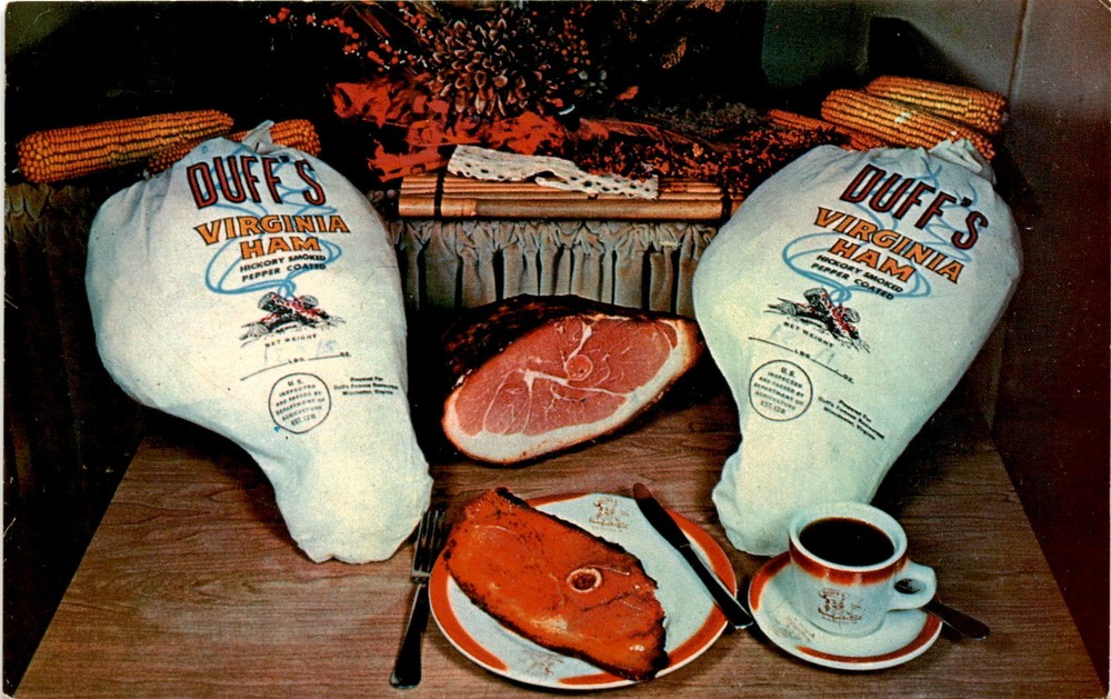 DUFF'S, VIRGINIA, HAM, HICKORY SMOKED, PEPPER Postcard