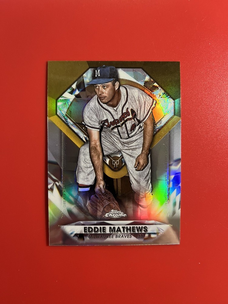 2022 Chrome Diamond Greats Die Cuts #DGC-62 Eddie Mathews Baseball Card