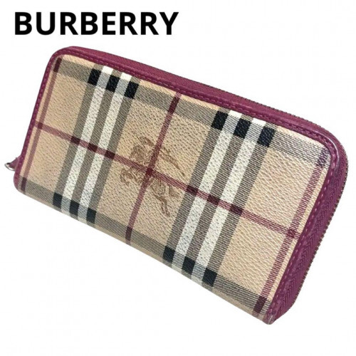 Burberry Nova Check Long Zip Wallet in Beige Canvas & Leather 2829