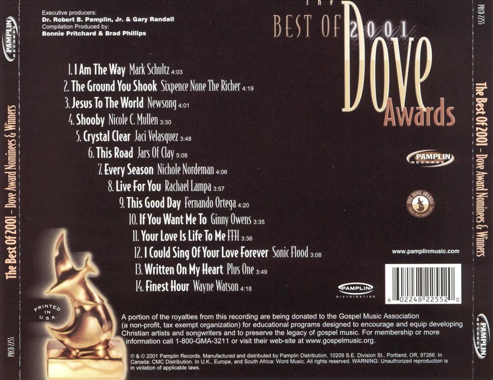 VARIOUS ARTISTS BEST OF 2001: DOVE AWARD NEW CD