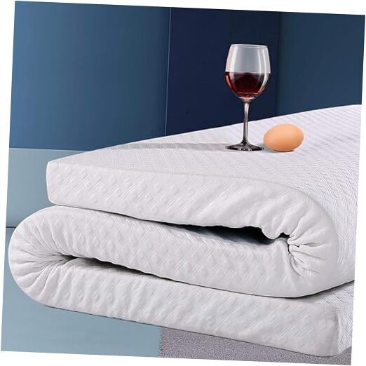 EDILLY 3 Inch Cooling Gel Memory Foam Mattress Topper Size, with Queen White