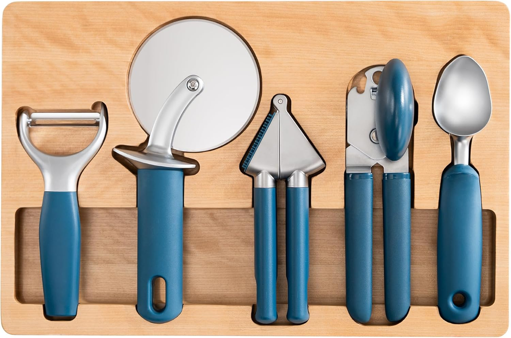 Kitchen Gadget Set, 5 Piece Premium Zinc Alloy Kitchen Tools with Ergonomic TPE