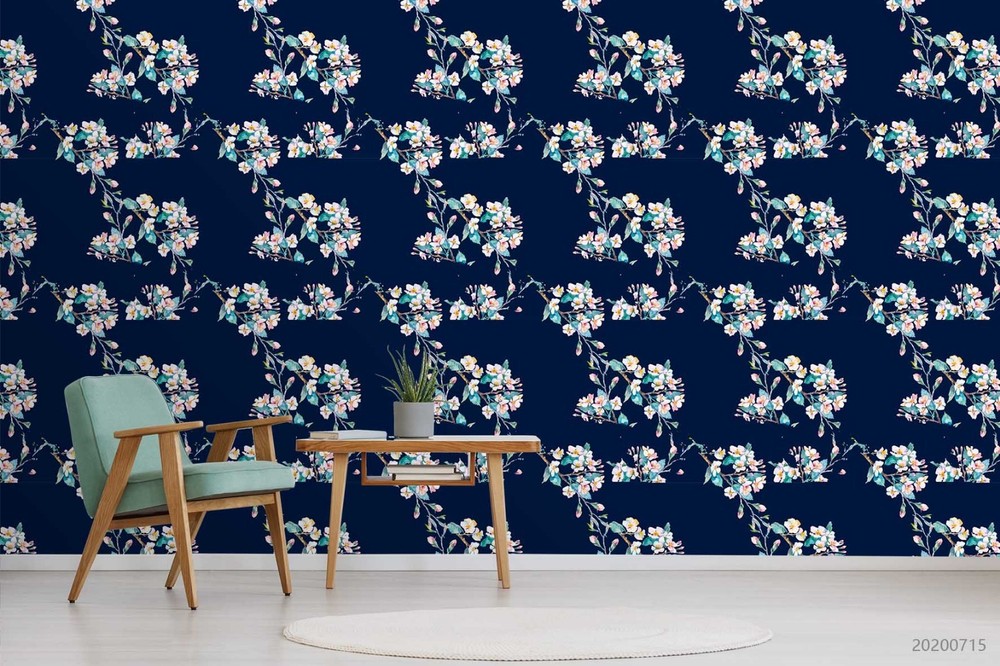 3D Flowers Flora Watercolor Pattern Wall Murals Wallpaper Murals Wall Sticker 8