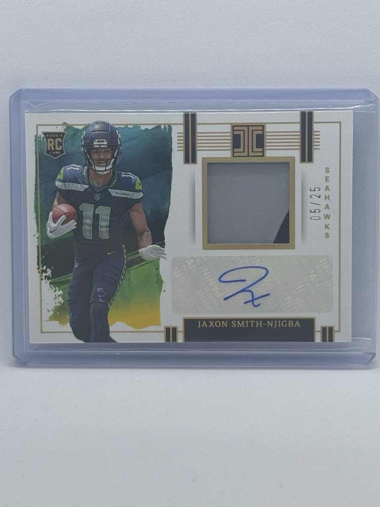 2023 Panini Impeccable Jaxon Smith Njigba Patch Auto Gold RC /25 Seahawks