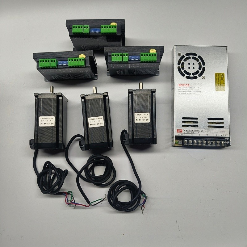 3 Axis CNC Kit 428oz.in Nema 23 Stepper Motor & Stepper Driver 24V Power Supply
