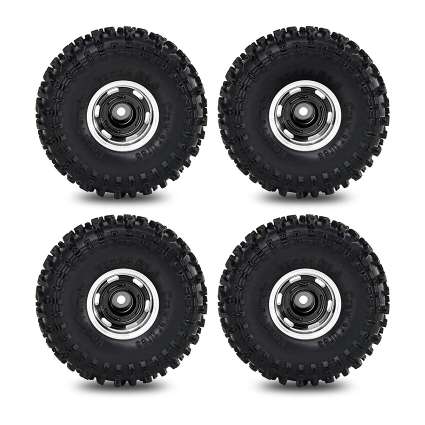 RC Climbing Car 1.0” Aluminum Cyclone Wheels+jc Tires for SCX24/FMS24/TRX4M-W187