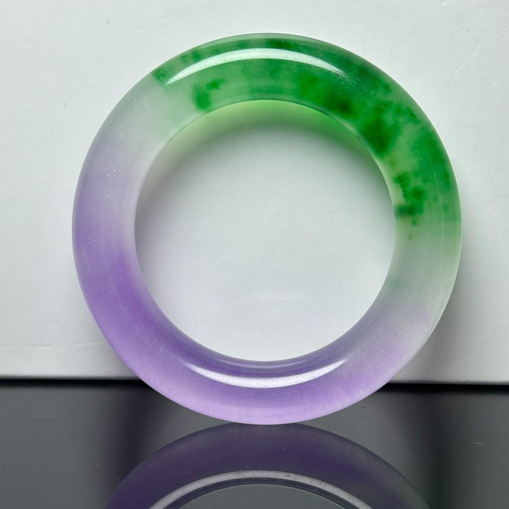 Certified Natural high Ice Green Burmese Jade jadeite bracelet bangle 58-59mm