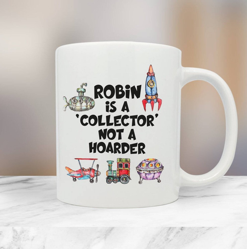 Personalised Mug Collector Not A Hoarder Mug Transport Mug Water Colour Name Mug