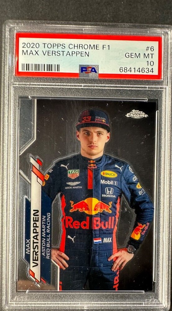 2020 Topps Chrome MAX VERSTAPPEN 1ST Base Portrait Card #6 PSA 10 Formula 1 F1